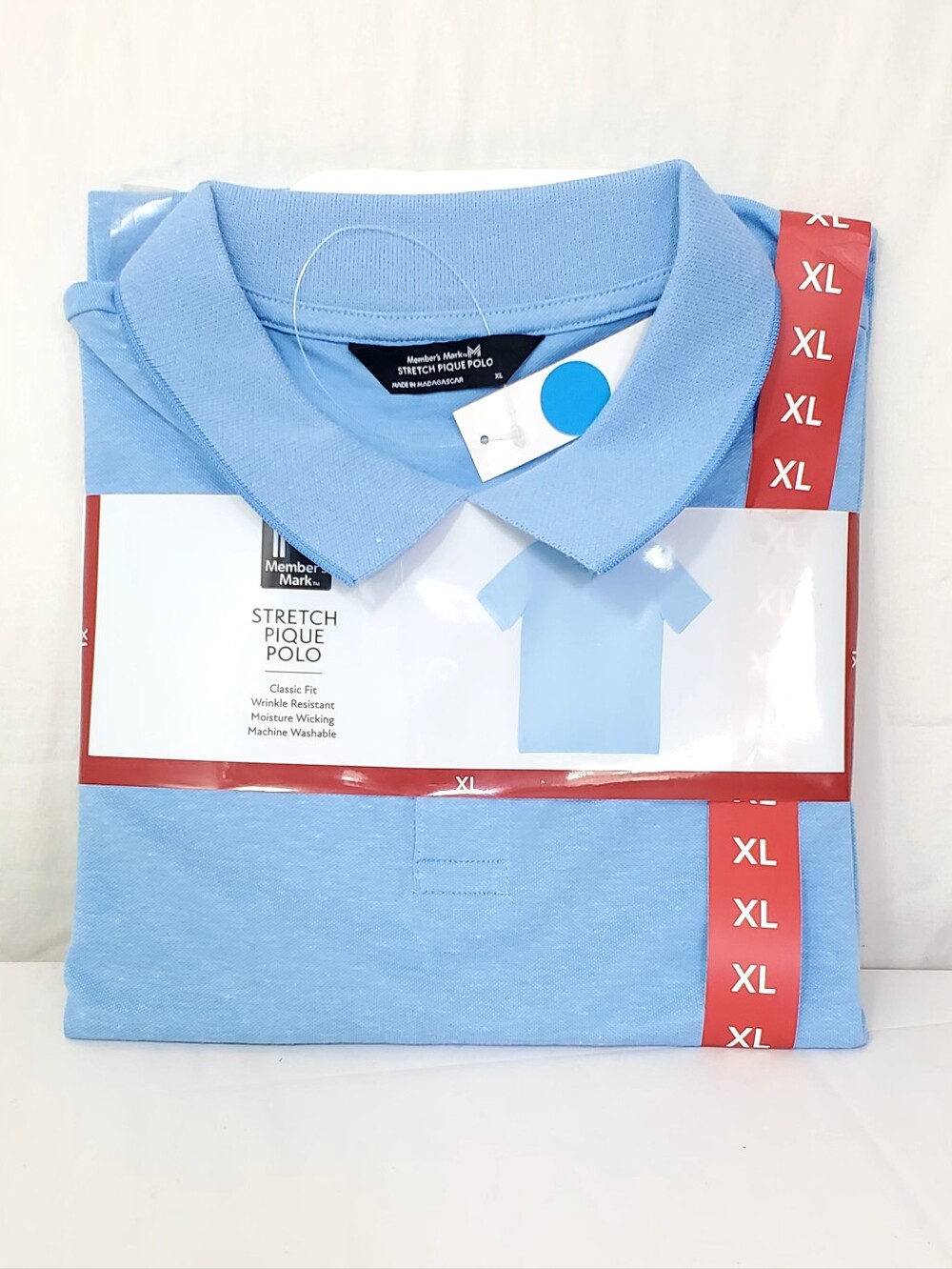 Member's Mark Light Blue Stretch Pique Polo - XL